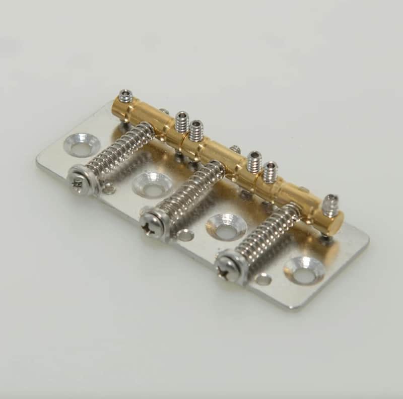 Vintage Short Tele Style Guitar Bridge with Brass Saddles image 1