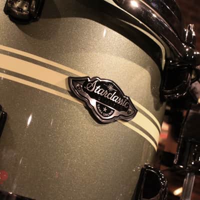 Tama Starclassic Performer 3-piece Tempest Green Stripe Limited Drum Set image 6