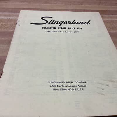 Slingerland 1974 Suggested Retail Price List image 1