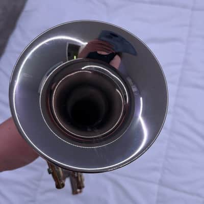 King Tempo Nickel 1970s - Silver Trumpet with Laquer slides and original case image 12