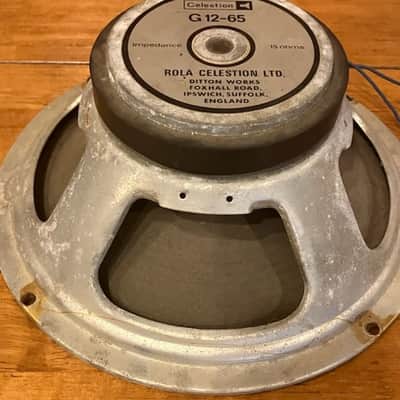 Rola Celestion Vintage Vented, Marshall Amplifier Cabinet 12" Speaker Cone, 65 Watts, 16 Ohms,  Model G1265, Made in England, Original from the 1970's image 9