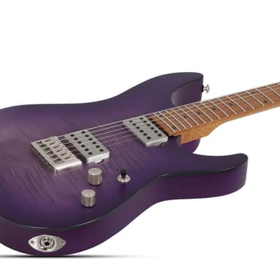 Schecter C-1 Standard Plus guitar in Transparent Purple Burst image 3