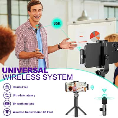 Wireless Lavalier Microphone Portable Audio Video Recording Mini Mic for iPhone Android Live Broadcast Gaming Phone Microfonoe image 4