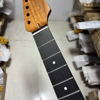 7 string 24 frets Satin Roasted Maple electric guitar neck DIY rosewood parts Width at Nut: 48mm image 2