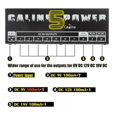 Guitar Caline Pedal Board Power Supply 10 Output 9V 12V 18V Effect Pedals image 9