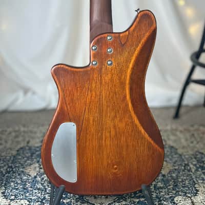 Offbeat Guitars "Hope" 30" Short Scale Bass in Cayenne on Carved Top Spanish Cedar, TV Jones Thunder'Mag/Thunder'Blade Pickup Set, Leo Quan Badass Hardware image 3