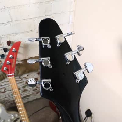 Flying V Style Electric Guitar in Black with White Pickguard image 21