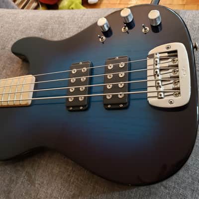 Extremely Rare G&L ASAT Bass Late 90's Blue Burst With Factory Microtonal / Quarter Tone Fretboard image 1