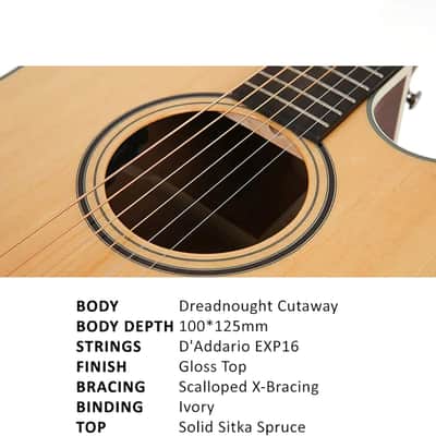 Parkwood S26GT Dreadnought Body Semi Acoustic Guitar - Natural image 2