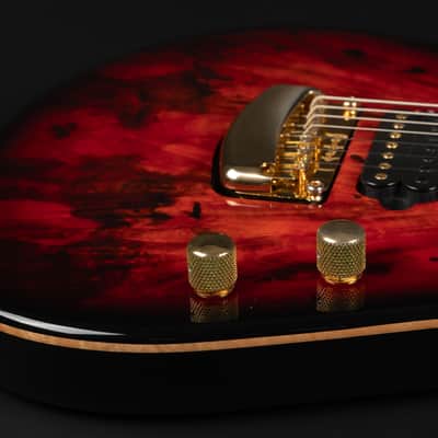 2021 Ernie Ball Music Man Jason Richardson Signature Cutlass 7 - Rorschach Red | USA 7-String JR7 Buckeye Burl Top Birdseye Maple Neck Tremolo Stainless Steel Frets 3.6kg | OHSC image 21