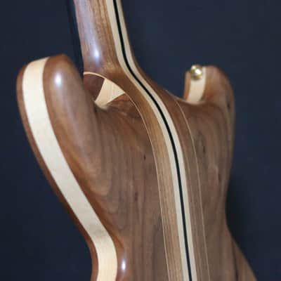 Custom  Handmade 35" Scale Fretless Bass  Natural Walnut image 9