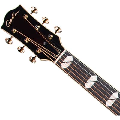 Godin Connaisseur MJ Blk RW Acoustic-Electric Guitar Mini-Jumbo - Black image 4