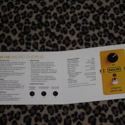 very lightly handled / mostly very clean MXR EMPTY BOX for M148 Micro Chorus Reissue (NO pedal) +original Instructions, original Warranty/Registration & MXR Quick Guide (2010s-2020s) BOX: black cardboard w/silver color MRX logo / LABELS yellow & black image 22