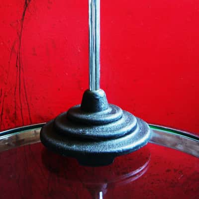 Vintage RARE 1940's Bud Radio Products 589 model microphone desk stand cast iron deco Atlas Shure image 1