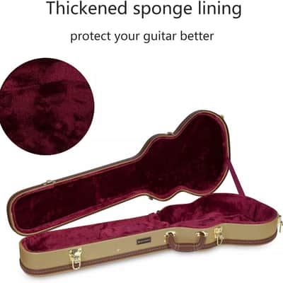 Premium Electric Guitar Case for Les Paul | Semi-Vintage Arched Hardshell Design with Deluxe Gold Latches | Fits Most Les Paul Models image 1