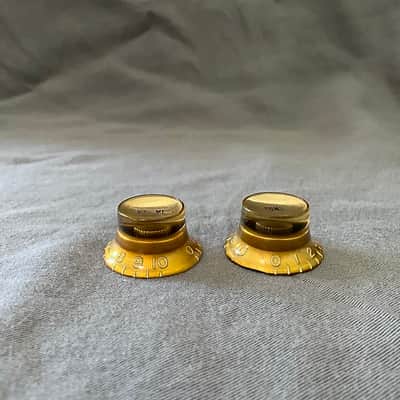 Gibson Rare Vintage 1960 Gold Reflector Shallow Post Knobs Les Paul ES SG MM 1960-1961 image 2