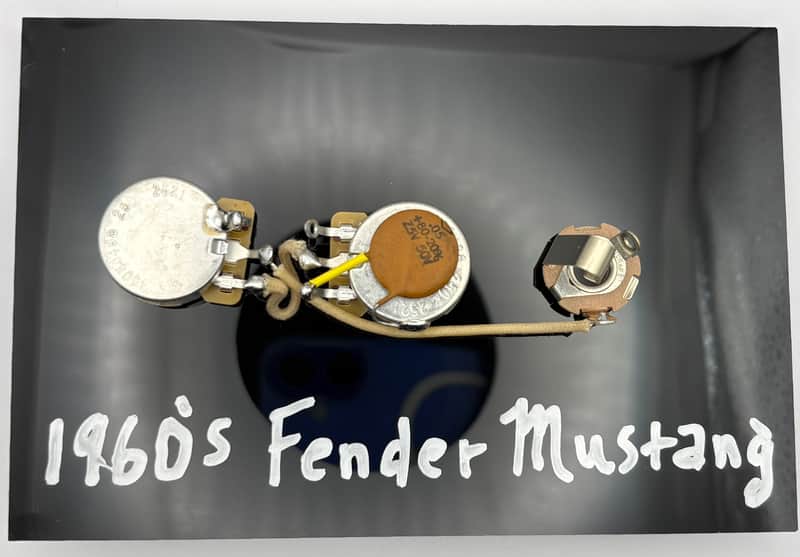 Fender Mustang 1960's wiring harness upgrade with 0.05uF 50v vintage ceramic capacitor image 1