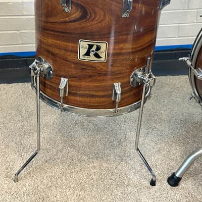 Vintage Rogers Londoner KOA "Big R" 4-Piece Shell Pack 13/14/16/22 Memriloc image 9