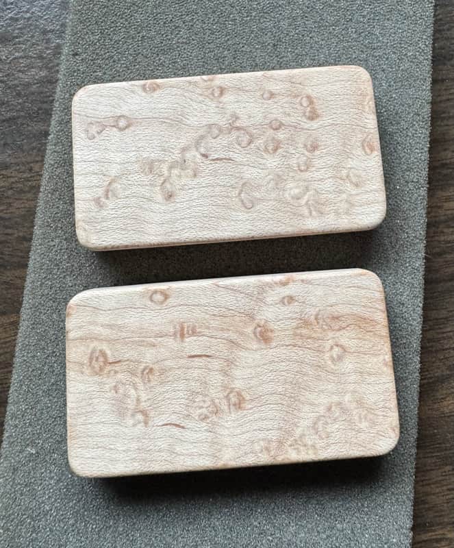 Guilford 4A Birdseye Maple Humbucker cover set - No Poles - Stainable and ready for finish of choice image 1