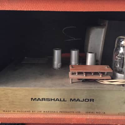 1972 Marshall Major for Lead Guitar in Orig Orange Color tolex - Pulsonic - Full Stack! Super Rare! image 10