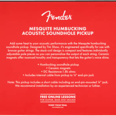 Fender Mesquite Humbucking Acoustic Guitar Soundhole Pickup, By Tim Shaw image 7