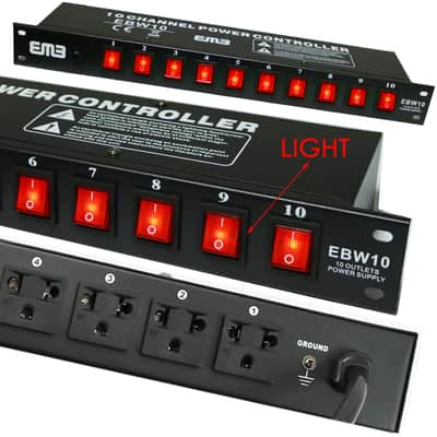 Pyle Pro 8 Outlet Rack Mount Power Supply Center with Each Outlet Switch image 3