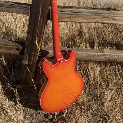 Semi-Hollow Orange Burst Seymour Duncan P-Rails w/Triple Shot Mounting Rings image 14