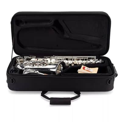 Silver Alto Saxophone with Silver Keys – Complete Set with Case, Mouthpiece & Accessories image 4