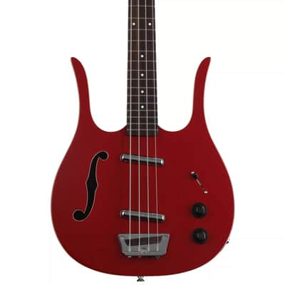 Danelectro D58LHB-RED 1958 Longhorn Body with F-Hole Short Scale Neck 4-String Electric Bass Guitar image 2