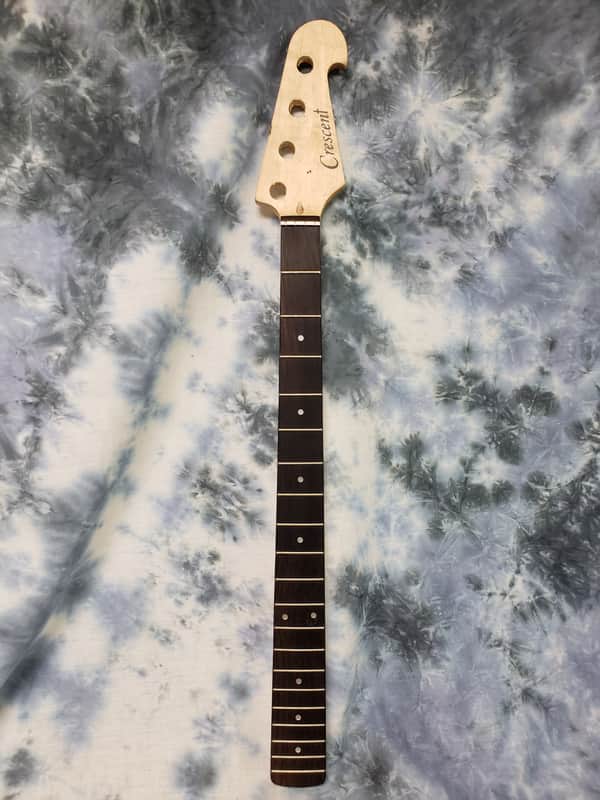 Crescent Project Bass Guitar Neck 34 inch Scale Broken Truss Rod Luthier Parts image 1