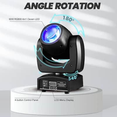 90W LED Moving Head DJ Lights Mini Beam Stage Lights Super Bright Spot RGBW 4IN1 DMX 512 13CH Sound-Activated for Wedding DJ Party Stage Lighting (90W, 1) image 3