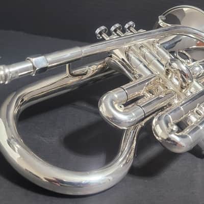 Getzen Eterna PRO Eterna 800S Silver L B Cornet, M/P 's and hardcase  Case  Silver Plate image 6