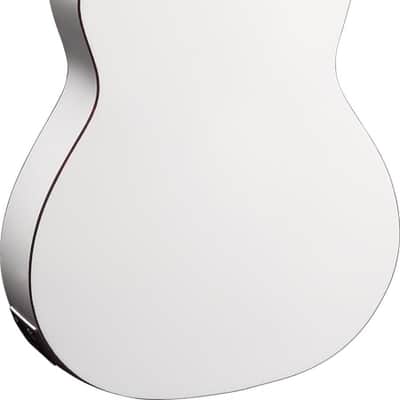 Ortega Guitars RCE145WH Family Series Pro Slim Neck Acoustic Electric Thinline Nylon Classical 6-String Guitar w/ Free Bag, Solid Canadian Engelmann Spruce Top and Mahogany Body, White Gloss Finish image 2