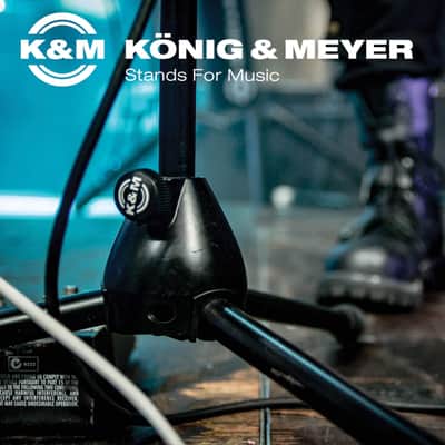K&M König & Meyer 21075.500.55 Tripod Microphone Stand - Adjustable Telescoping 1-Piece Boom Arm - Professional Grade - Heavy Duty with Folding Leg Base - German Made - Black image 2
