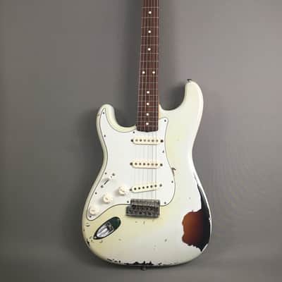 LEFTY! Vintage Fender ‘62 Reissue ST-62L Heavy Relic Custom Blonde Nitro Over Sunburst Strat 1989 7.3 Lb HSC image 2