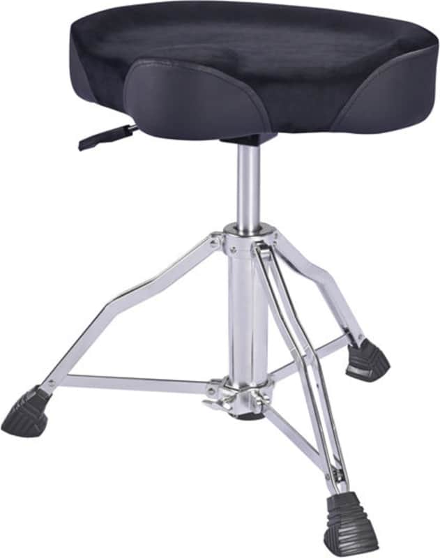 HY Music Motorcycle Style Hydraulic Drum Throne, Black image 1