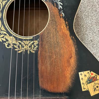 RARE! 1920s - 1930s Oscar Schmidt Stella Gambler Concert Ladder Braced Parlor Guitar Ready To Go! image 7