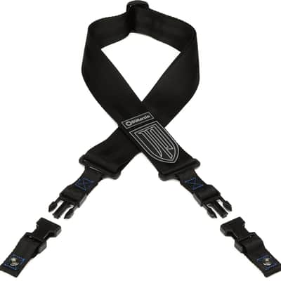 DiMarzio DD2200JP John Petrucci Nylon ClipLock Guitar Strap - Black with Blue Stitching image 1