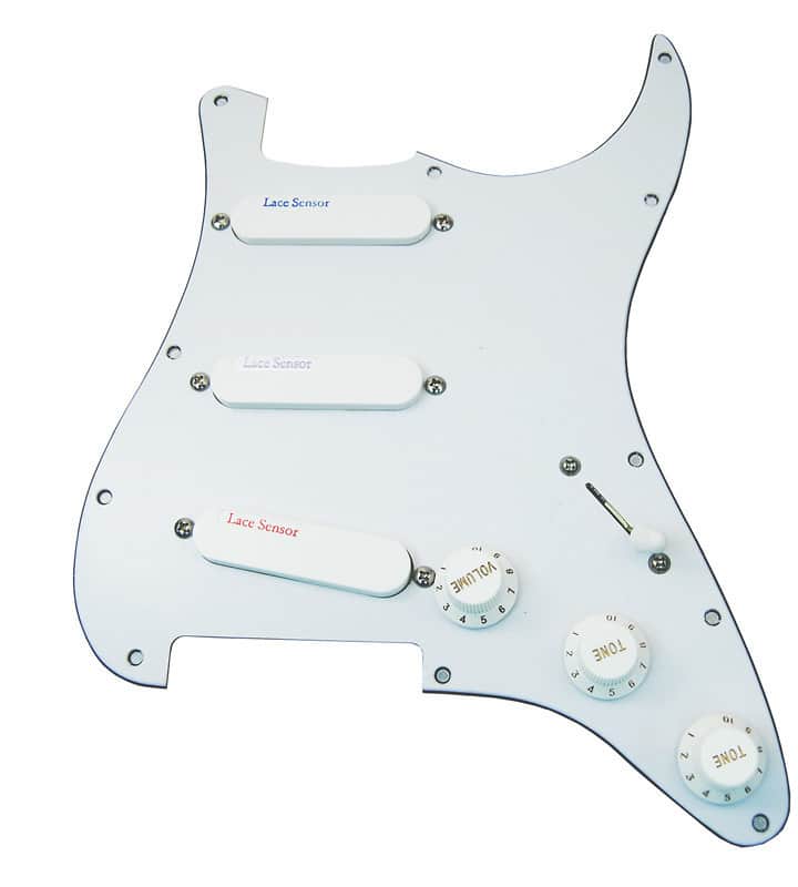 Lace Sensor Plus Pack Blue, Silver, Red Loaded Pickguard - white image 1