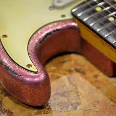 American Fender Stratocaster Relic Custom Nitro Pink Sparkle HSS CS Texas Specials image 19