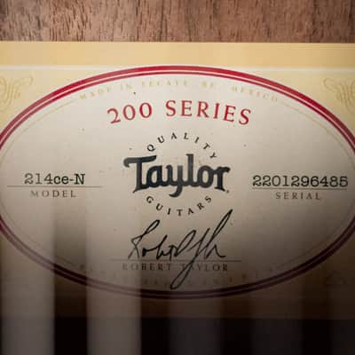 Taylor 214ce-N Nylon Grand Auditorium Acoustic/Electric Guitar with Gig Bag - Factory Demo image 14