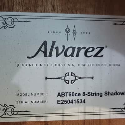 Alvarez ABT60ce 8 String Baritone Artist Cutaway Acoustic Electric Guitar - Shadowburst image 7