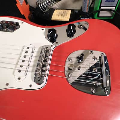 2014 Classic 60s Jaguar Fiesta Red Rosewood Electric Guitar image 19
