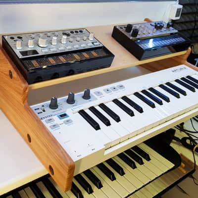 Solid Oak Arturia Keystep with Additional Shelf for Synths Effects Etc image 1
