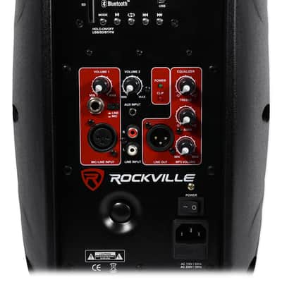(2) Rockville BPA8 8" Powered 300w DJ PA Speakers wBluetooth+LED Stands+Cables image 8