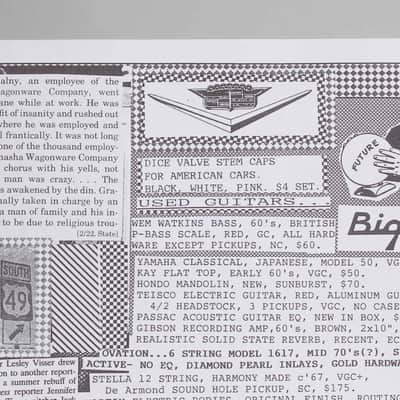 Skip Henderson. "City Lights Print Out Used Guitars Vol. 2: Black Sun Tabloid". spiral bound (2025). image 9