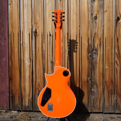 ESP CUSTOM SHOP Eclipse CTM - Ebony Neon Orange 6-String Electric Guitar w/ Case image 10