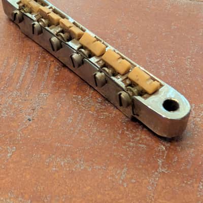 Gibson ABR-1 Nylon Saddle Guitar Bridge Vintage 1960s Chrome Very Clean! image 2