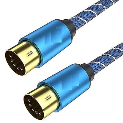 c-Pin DIN MIDI Cable Male to Male Midi Cables Compatible with MIDI Keyboard/Synthesizer/Guitar Multi Effects/Audio Interface/Audio Mixer/Audio Amplifier/External Sound Card (1.5Feet/0.5m) image 1