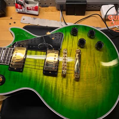 2023 Gibson Custom Shop Les Paul Custom Figured Iguana Burst M2M Long Tenon OHSC COA image 15